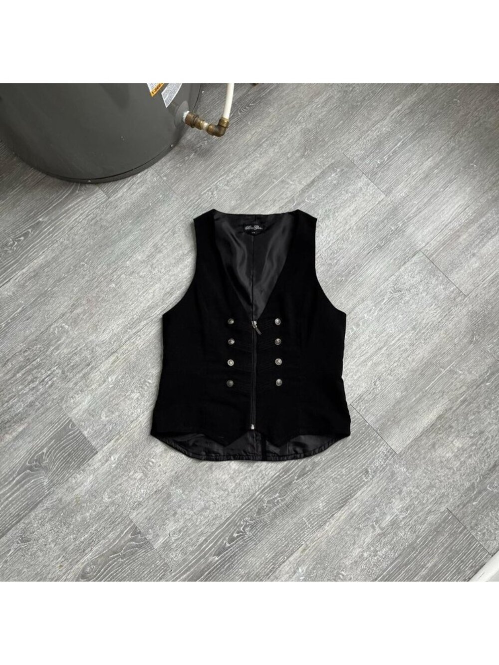 Black / Silver Toned Vintage “Bizz Girl” Preppy Vest - Picture 1 of 3